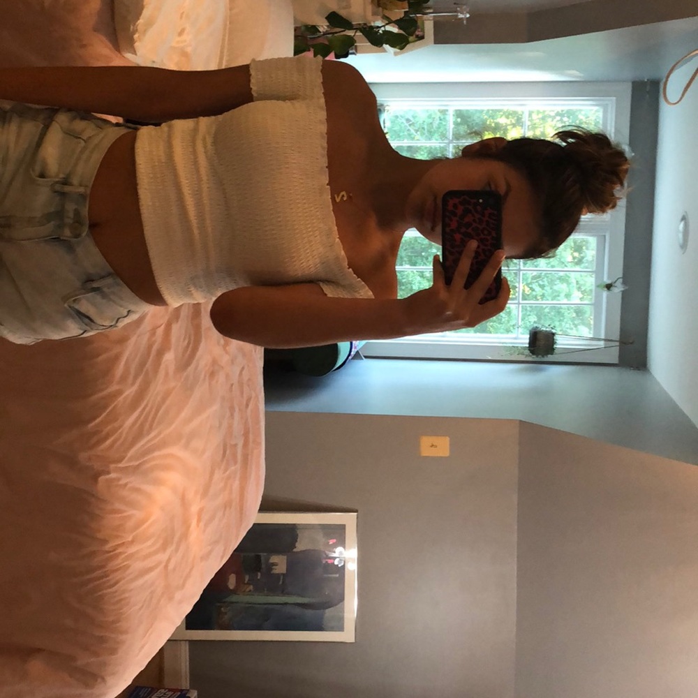 white off-the-shoulder top